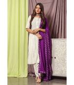 Silver White Gotta Line Suit Set With Dupatta