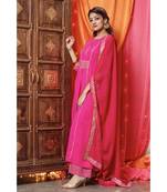 Beautiful Pink Gota Work Suit Set With Pink Dupatta