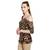 Brown printed cotton party-tops