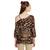 Brown printed cotton party-tops