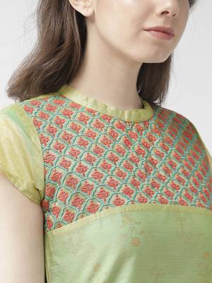Green printed cotton maxi-dresses 3