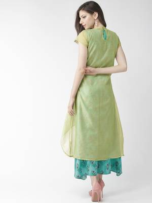 Green printed cotton maxi-dresses 5