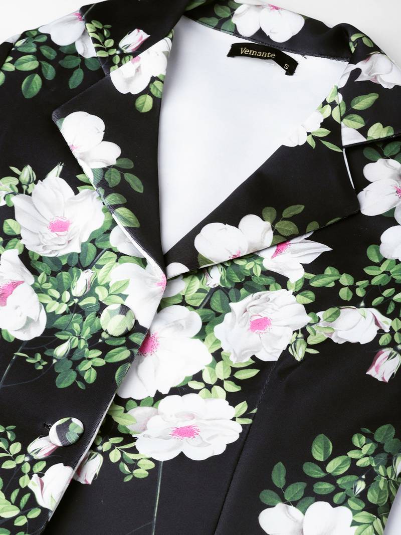 black floral print wool womens blezar