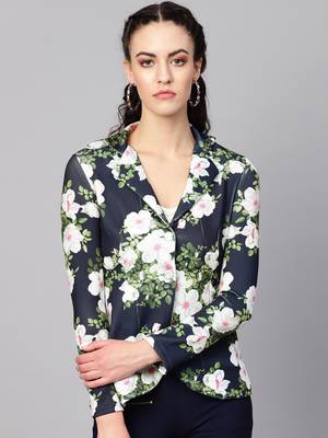 blue floral print wool womens blezar 1