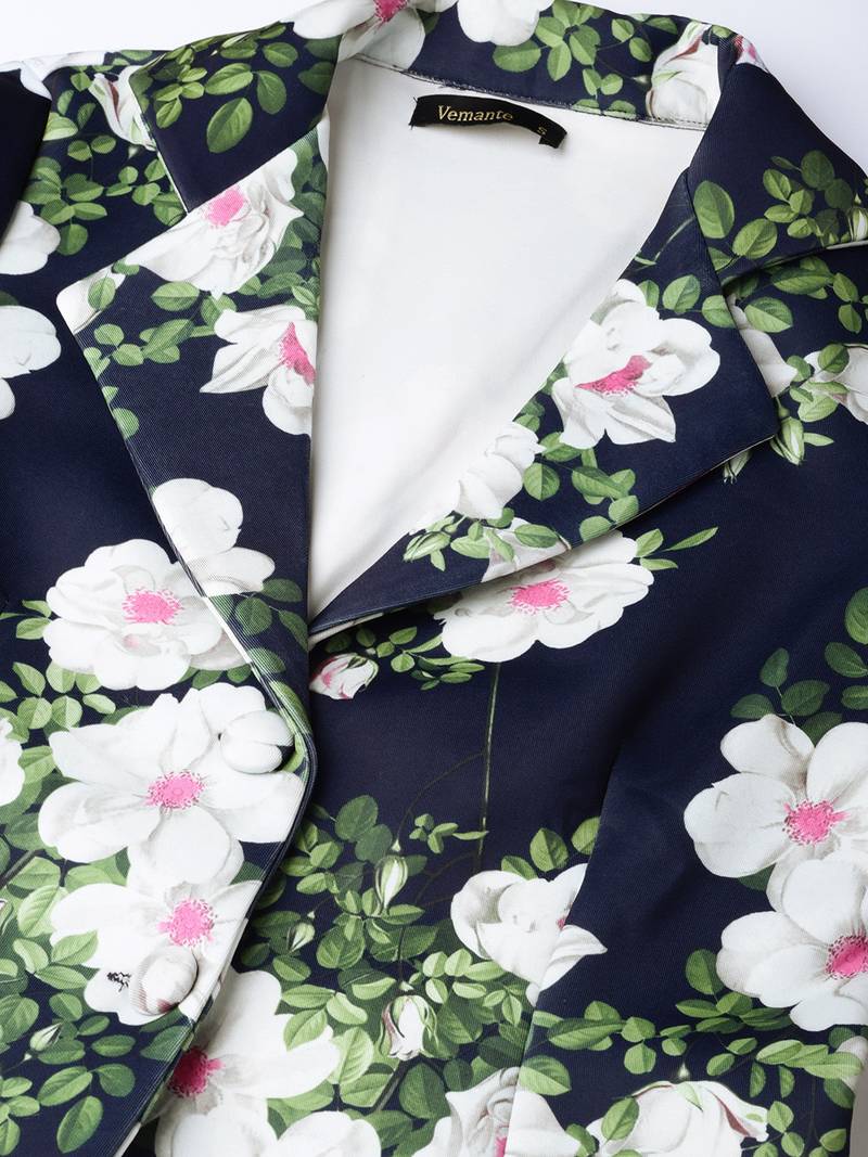 blue floral print wool womens blezar