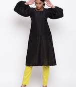 Black Puff Sleeve Kurta-Pant