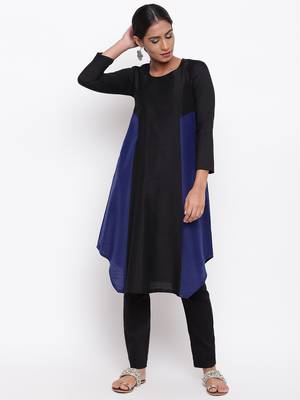 Black Blue Kurta-Pant 1
