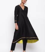 Black Pop Green Kurta-Pant