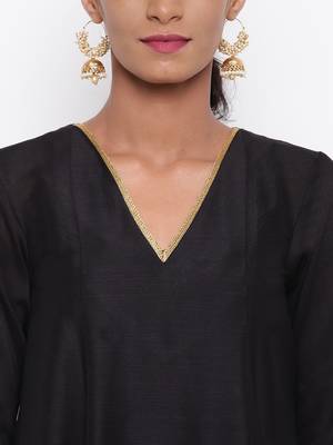 Black Pop Green Kurta-Pant 5