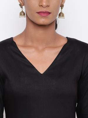 Black Embellished Sleeve Kurta-Pant 5