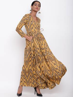Yellow Ikkat Dress 1