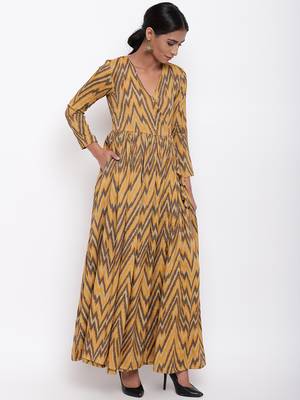 Yellow Ikkat Dress 3