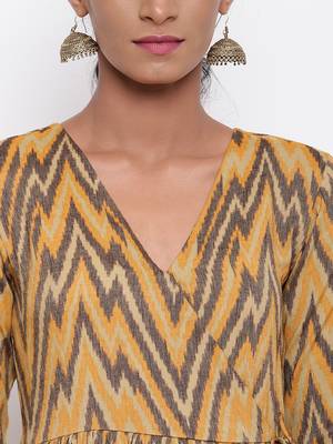 Yellow Ikkat Dress 5