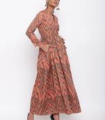 Orange Ikkat Dress