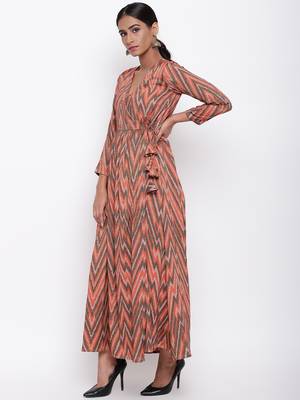 Orange Ikkat Dress 2