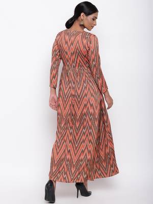 Orange Ikkat Dress 4