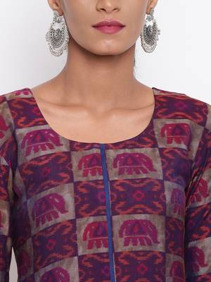 Pink Elephant Slit Kurta-Pant 6