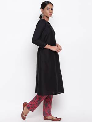 Black Angrakha Red Print Pant 3
