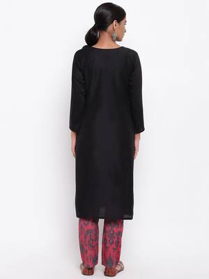 Black Angrakha Red Print Pant 4