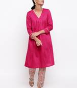 Pink Kurta Stem Foil Pant
