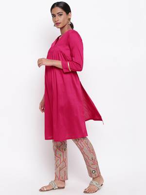 Pink Kurta Stem Foil Pant 2