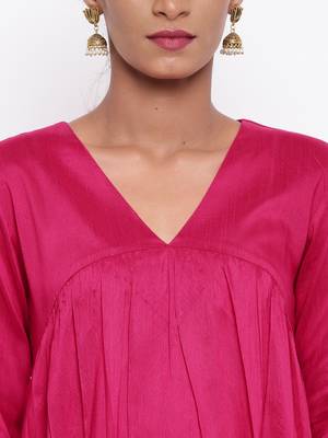 Pink Kurta Stem Foil Pant 5
