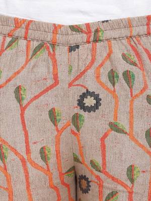 Orange Lace Kurta Stem Foil Pant 6