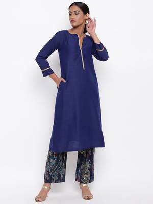 Blue Kurta Foil Pant 1