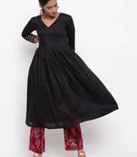 Black Kurta Pink Foil Pant
