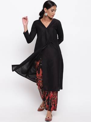 Black Angrakha Foil Pant 1