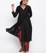 Black Angrakha Foil Pant