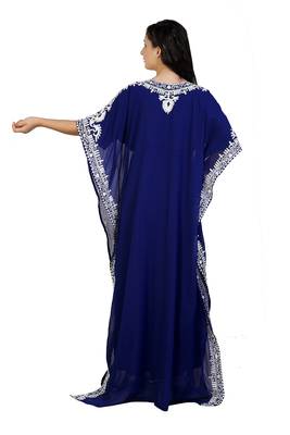 blue georgette embroidered aari work islamic kaftans 2