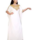 cream georgette embroidered zari work islamic kaftans