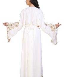 cream georgette embroidered zari work islamic kaftans