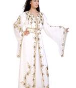cream georgette embroidered zari work islamic kaftans