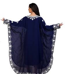 blue georgette embroidered aari work islamic kaftans