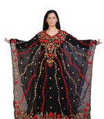 black georgette embroidered aari work islamic kaftans