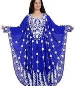 blue georgette embroidered aari work islamic kaftans