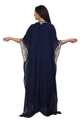 blue georgette embroidered aari work islamic kaftans 2