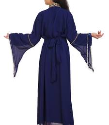blue georgette embroidered zari work islamic kaftans