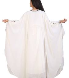 cream georgette embroidered zari work islamic kaftans