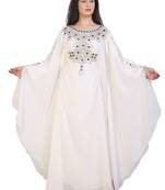 cream georgette embroidered zari work islamic kaftans