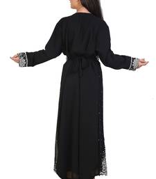 black georgette embroidered zari work islamic kaftans