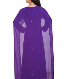 purple georgette embroidered zari work islamic kaftans