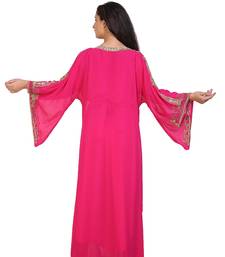 pink georgette embroidered zari work islamic kaftans
