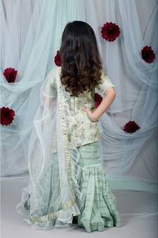 Green Brocade Kurta with Sharara