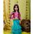 Silk embroidered crop top with sharara