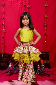 Frilly Ruffled top with Layered Palazzo