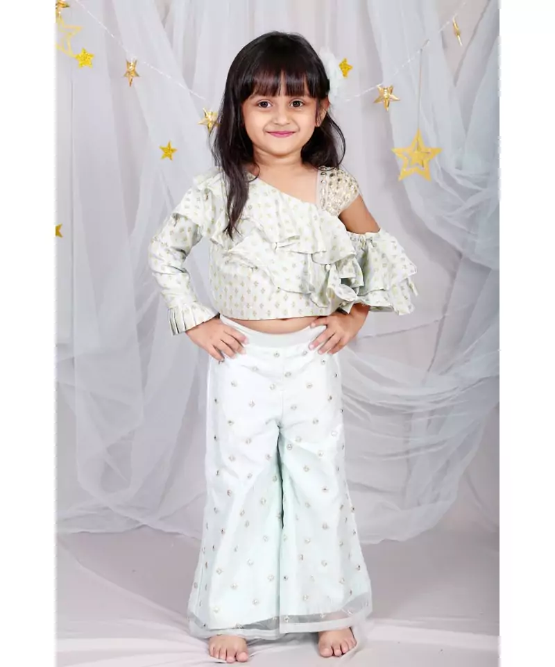 Top with various cuts along with attached dupatta and Palazzo at bottom