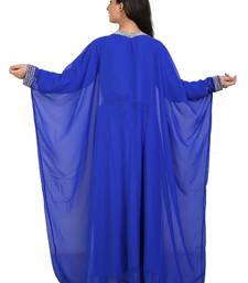 blue georgette embroidered zari work islamic kaftans